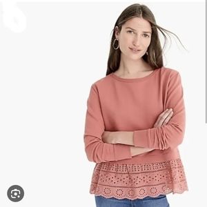 J. Crew Eyelet Hem Sweatshirt